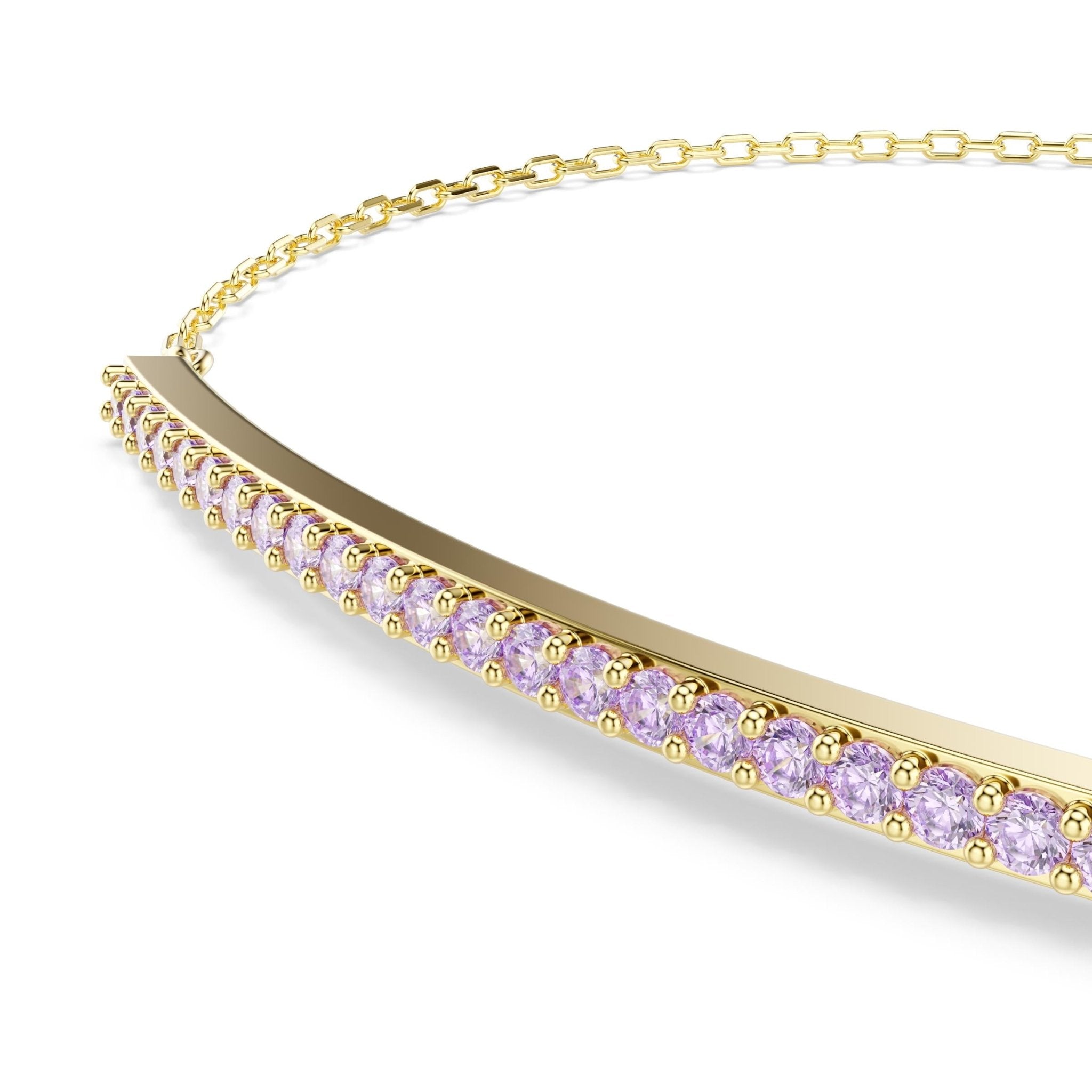 Only bracelet, Round cut, Purple, 18K gold finish -Swarovski