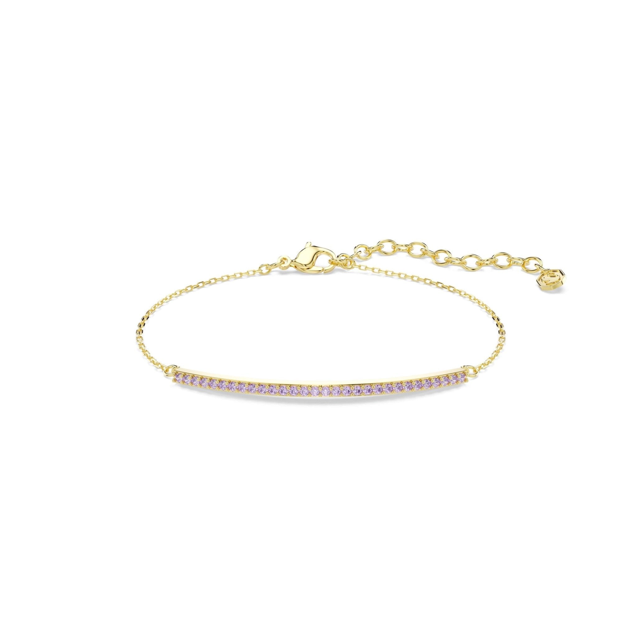 Only bracelet, Round cut, Purple, 18K gold finish -Swarovski