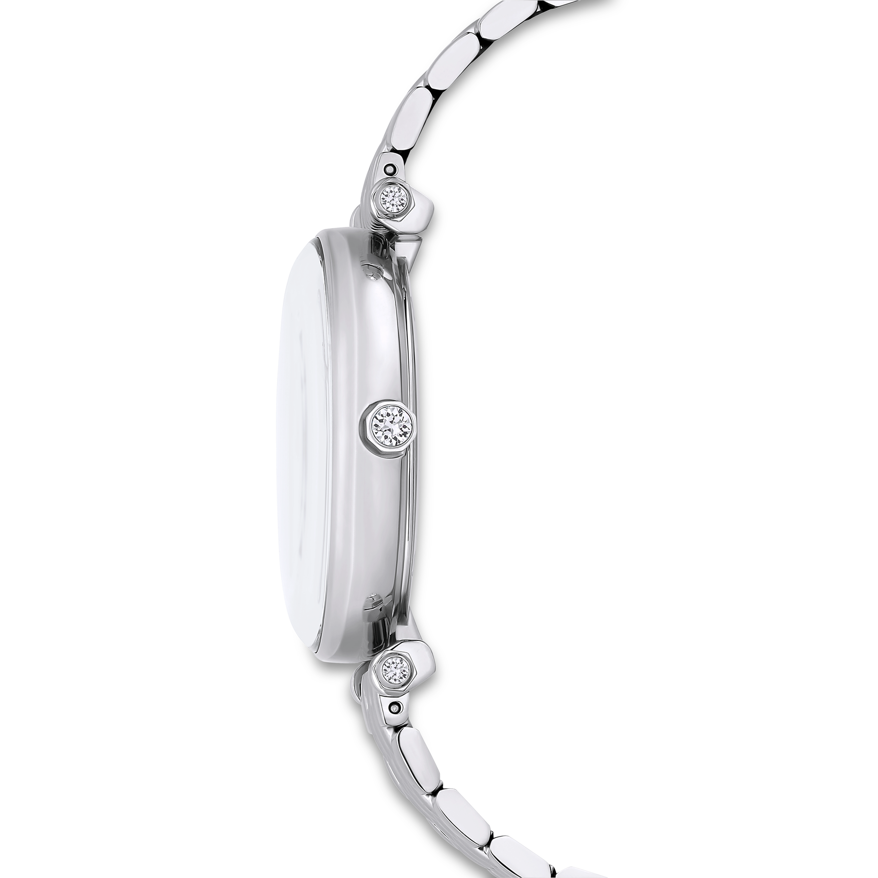 Swarovski Crystalline Wonder watch with silver-tone stainless steel metal bracelet, Swiss Made, elegant and stylish timepiece.