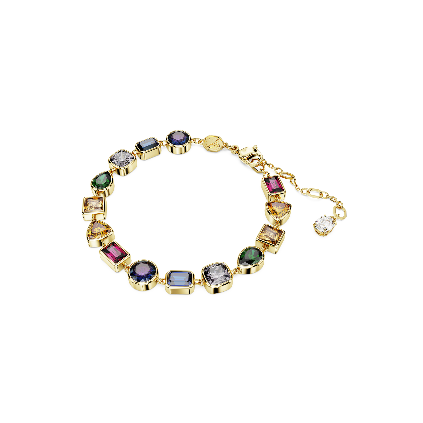 Swarovski Stilla multicolor bracelet with sparkling crystal beads and silver-tone clasp, elegant jewelry accessory.