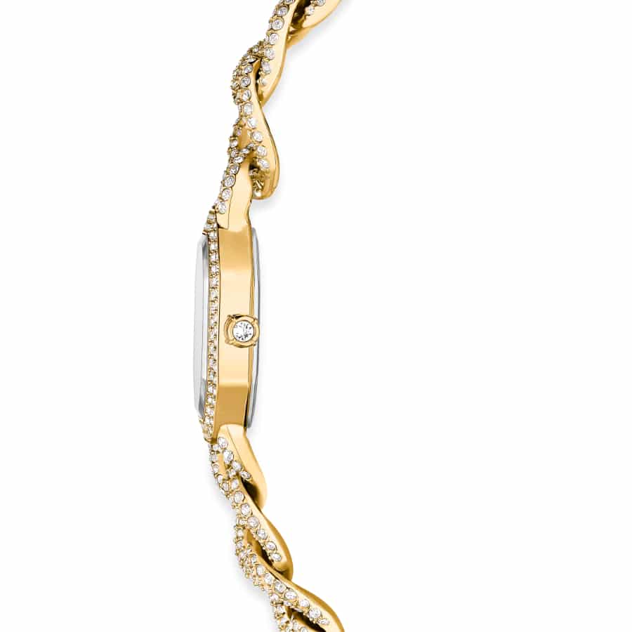 Swarovski Dextera gold-tone chain watch with crystal bracelet and Swiss made movement, stylish and elegant accessory.