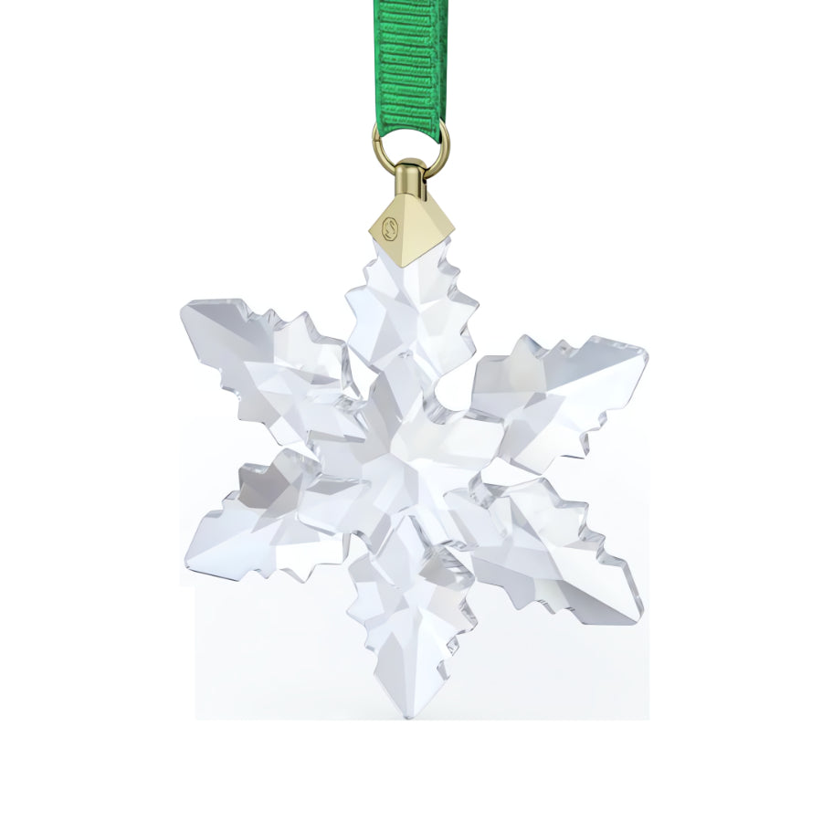 Swarovski Annual Edition Little Snowflake Ornament 2024 with sparkling crystal design on a white background