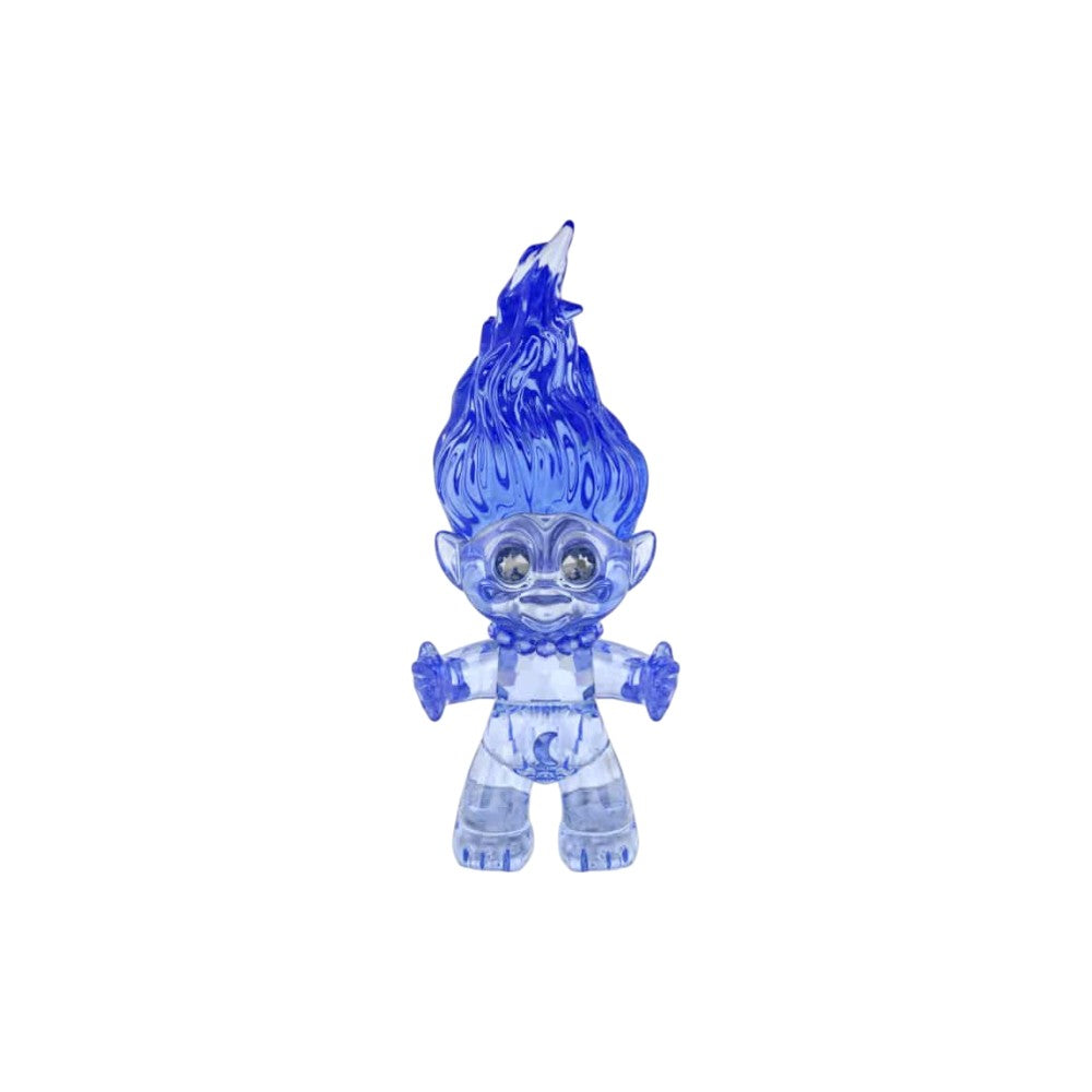 Swarovski Good Luck Trolls Troll Blue figurine with detailed crystal craftsmanship and vibrant blue color.