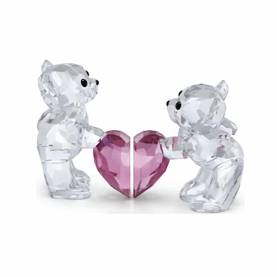 Swarovski Kris Bear A Perfect Match figurine featuring two crystal bears with detailed craftsmanship and sparkling finishes.
