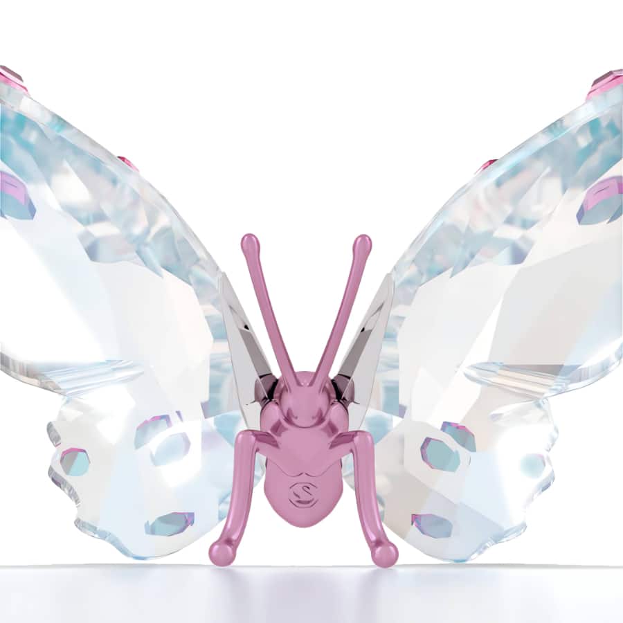 Small Swarovski Idyllia Butterfly crystal figurine with intricate detailing and shimmering Swarovski crystal accents.