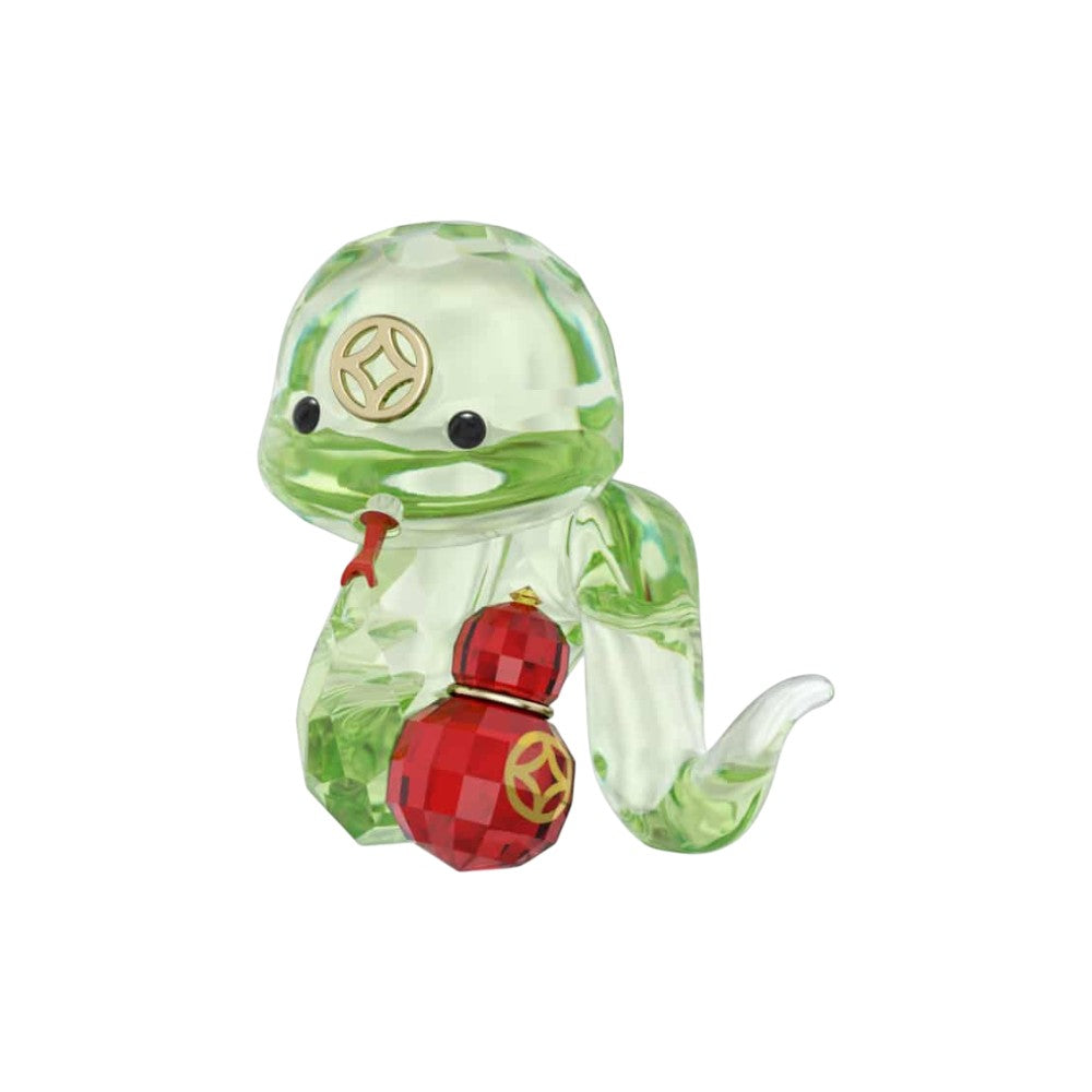 Swarovski Asian Symbols Cute Snake figurine with sparkling crystal details, showcasing intricate craftsmanship and vibrant colors.