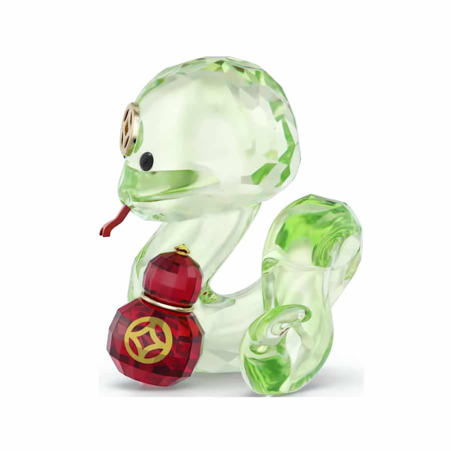 Swarovski Asian Symbols Cute Snake figurine with sparkling crystal details, showcasing intricate craftsmanship and vibrant design.