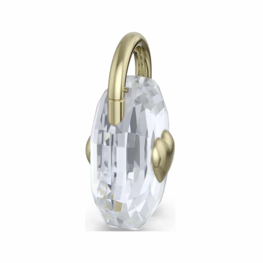 Swarovski Symbolica Padlock with sparkling crystal accents and silver-tone metal, showcasing elegant jewelry design.