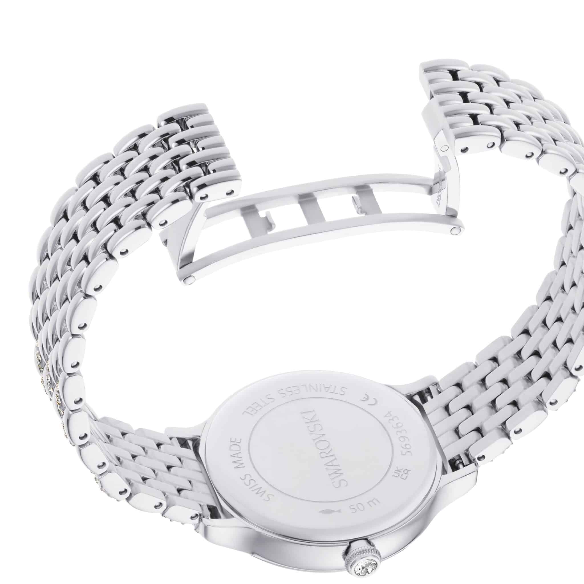 Swarovski Imber Swiss Made wristwatch with silver-tone stainless steel metal bracelet and sleek dial design