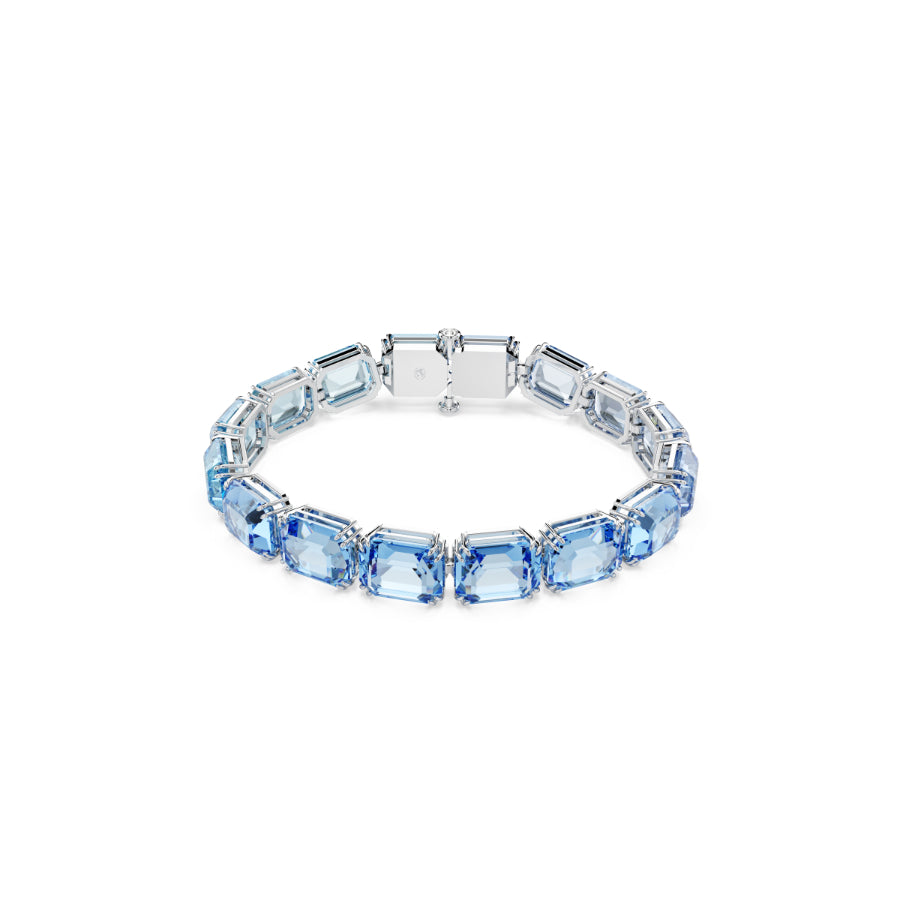 Swarovski Millenia bracelet with sparkling clear crystals and silver-tone metal links, elegant jewelry accessory.