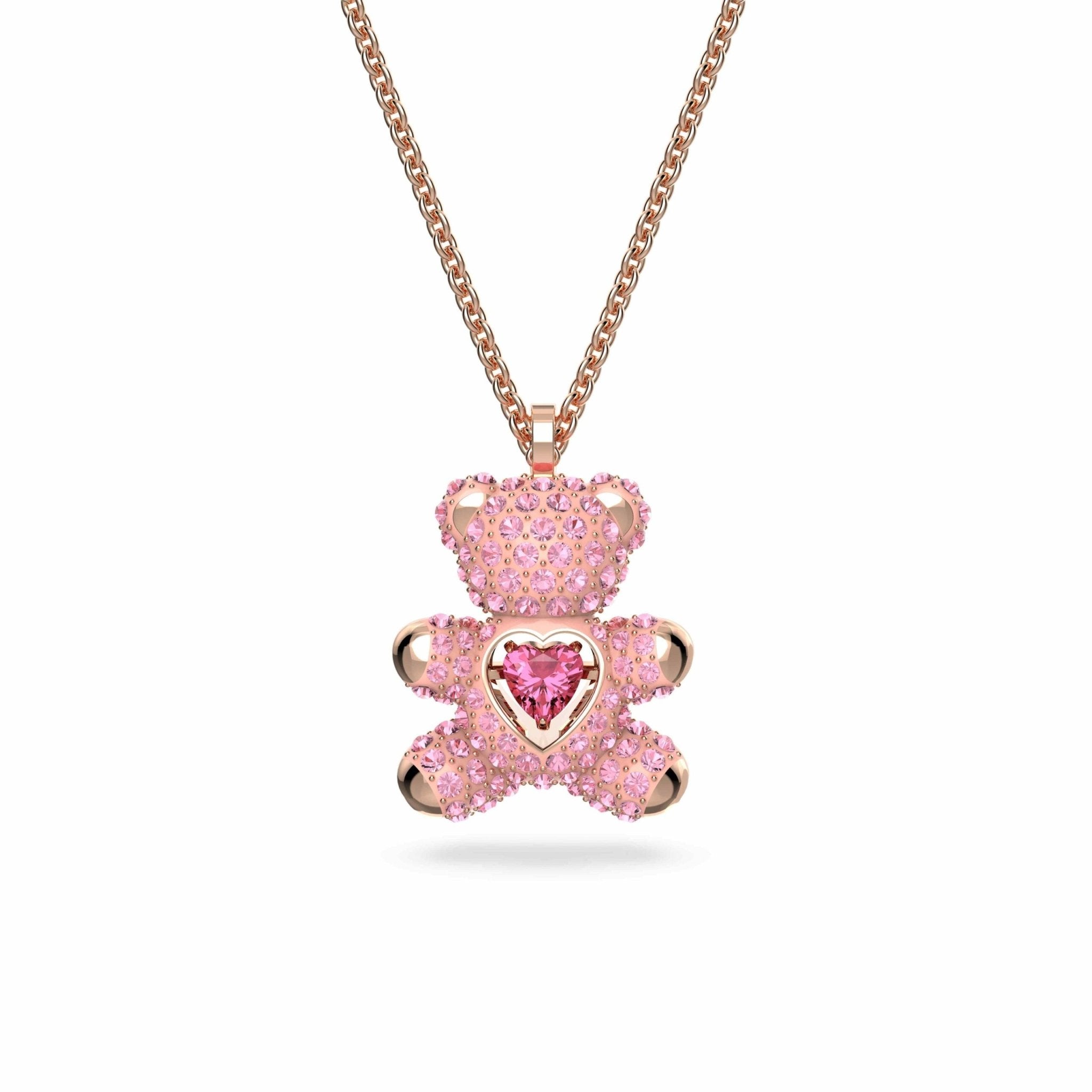 Pendant : Teddy: Hrt Lros/Ros -Swarovski
