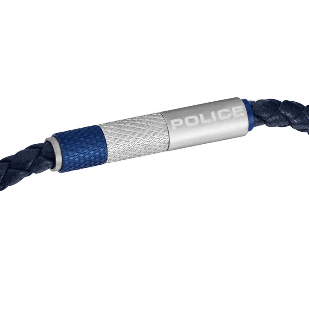 Police Bracelet Tube Navy Hardware Leather Large -Police