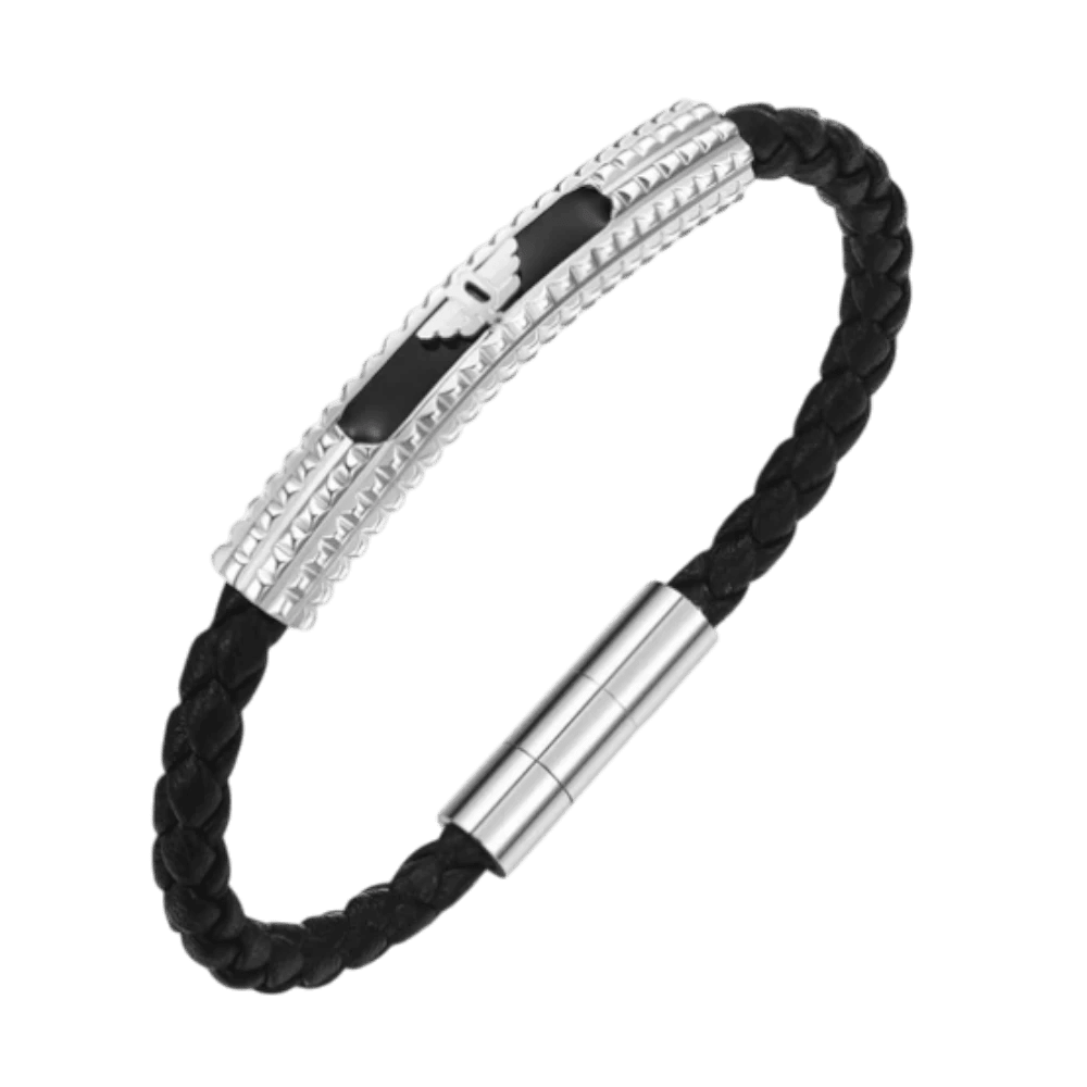 Police Bracelet Urban Texture Black Leather -Police
