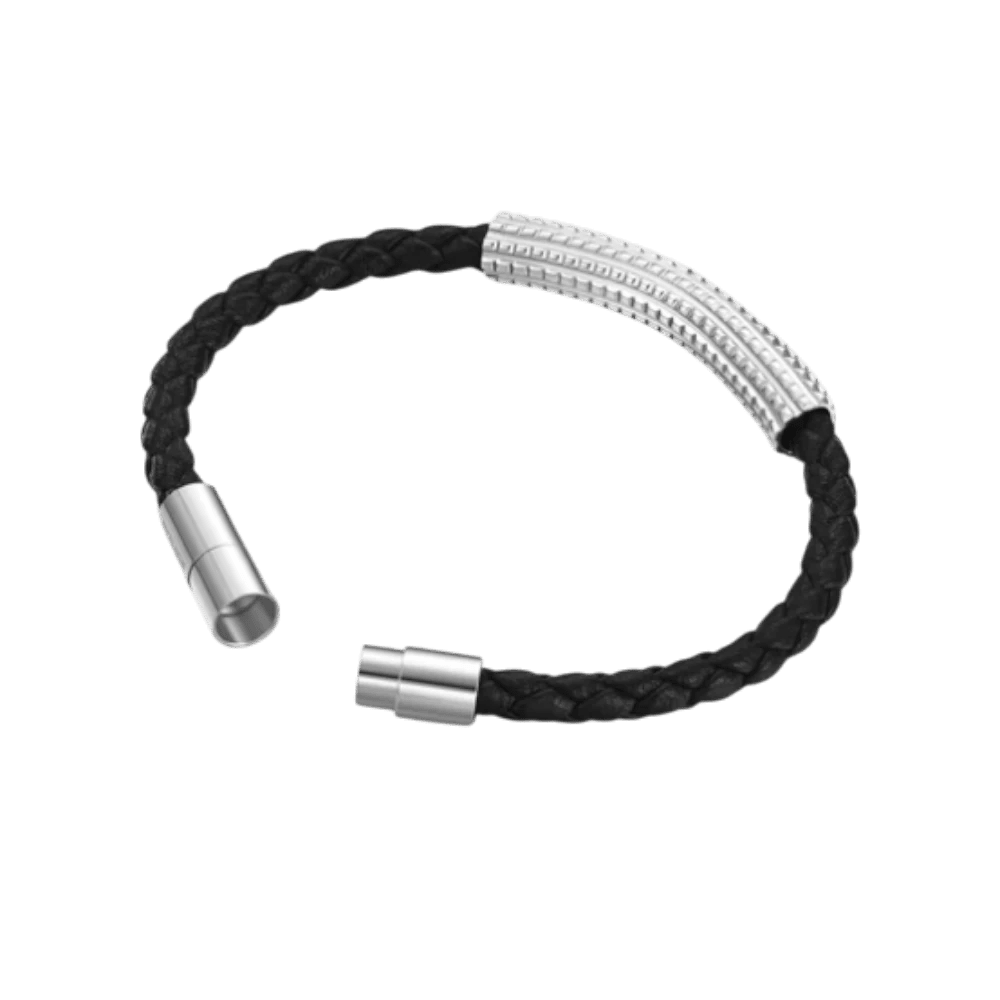 Police Bracelet Urban Texture Black Leather -Police