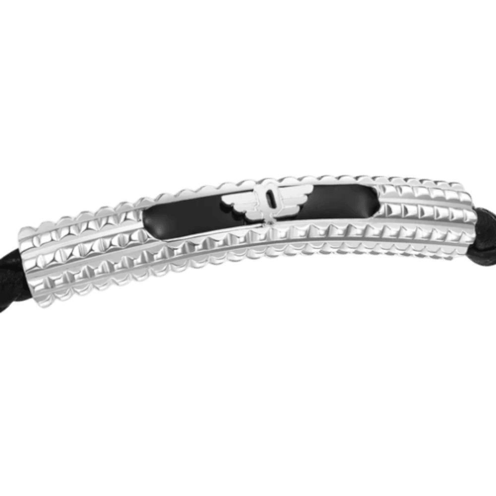 Police Bracelet Urban Texture Black Leather -Police