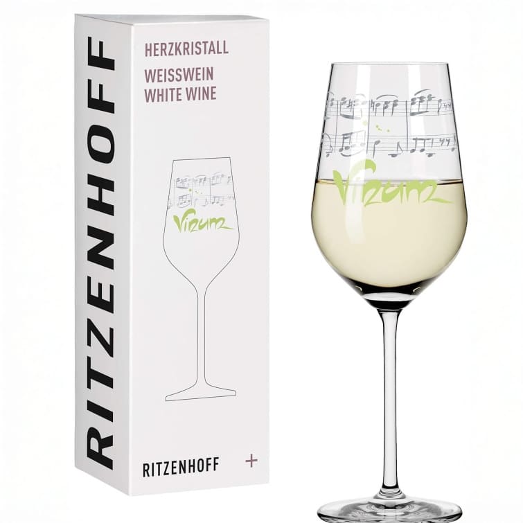 Ritzehoff White Wine Crystal Heart 3 Wurm -Ritzenhoff