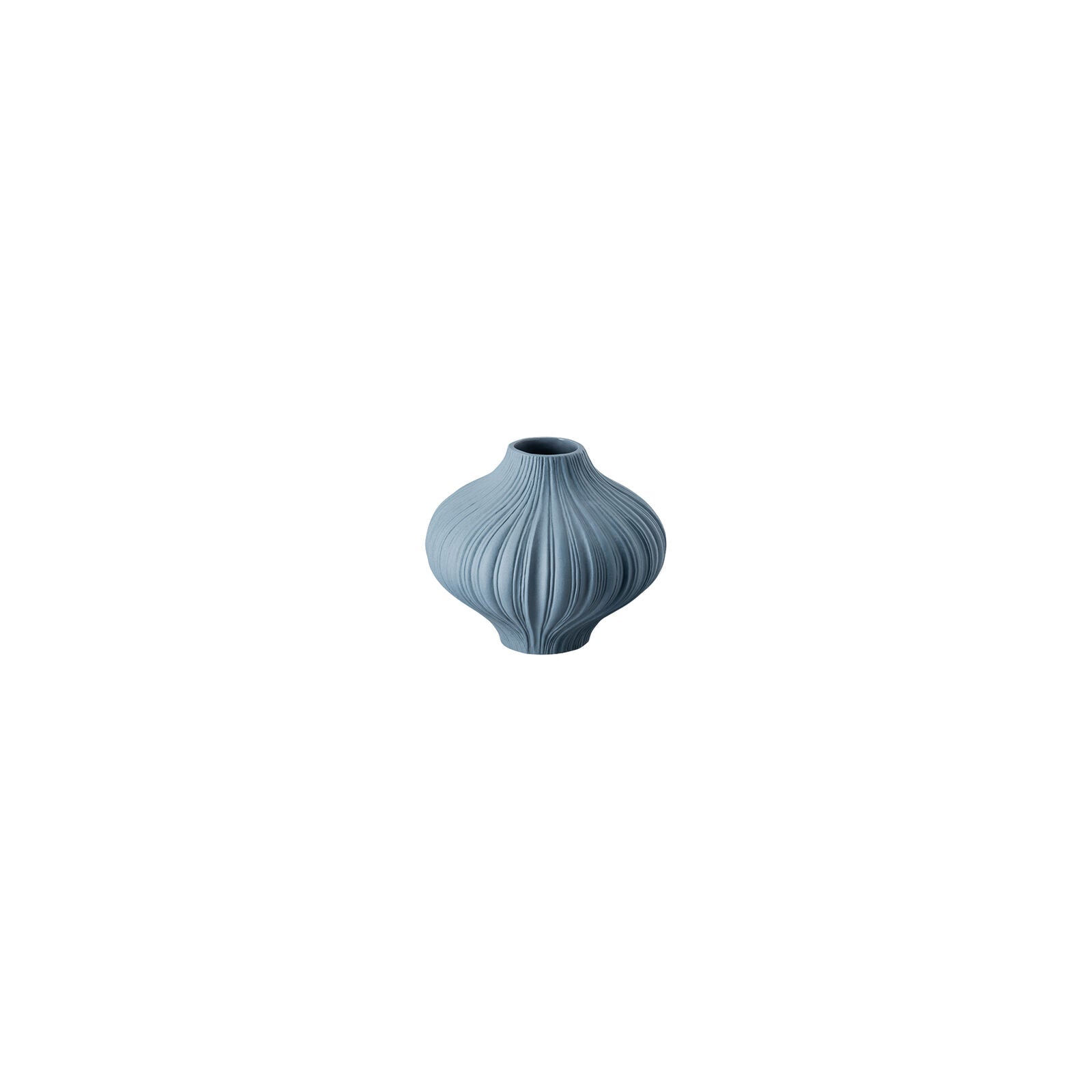 Rosenthal Vase Mini Round Plissee Pacific Blue 8Cm -Rosenthal