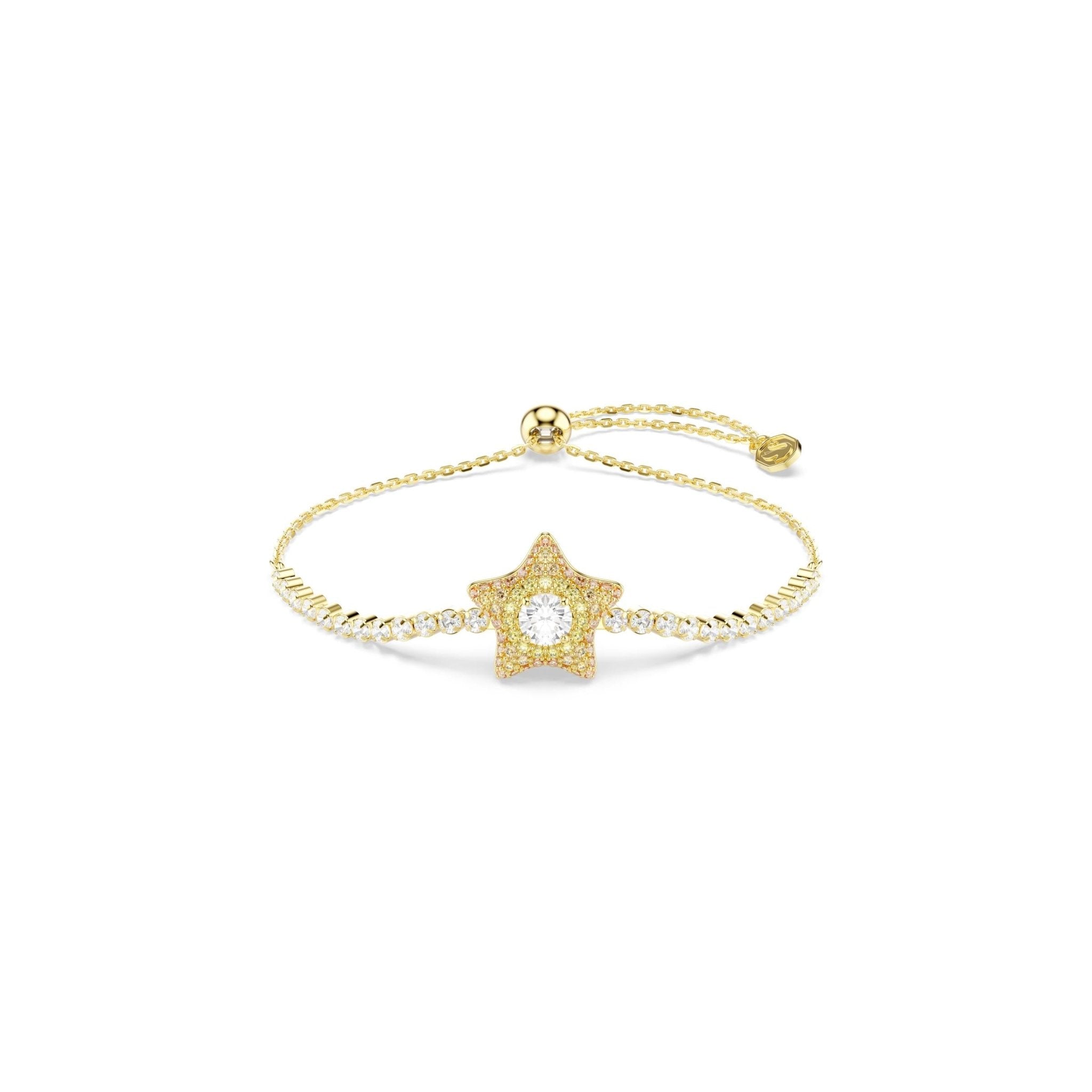 Sublima bracelet, Round cut, Star, Multicolored, 18K gold finish -Swarovski