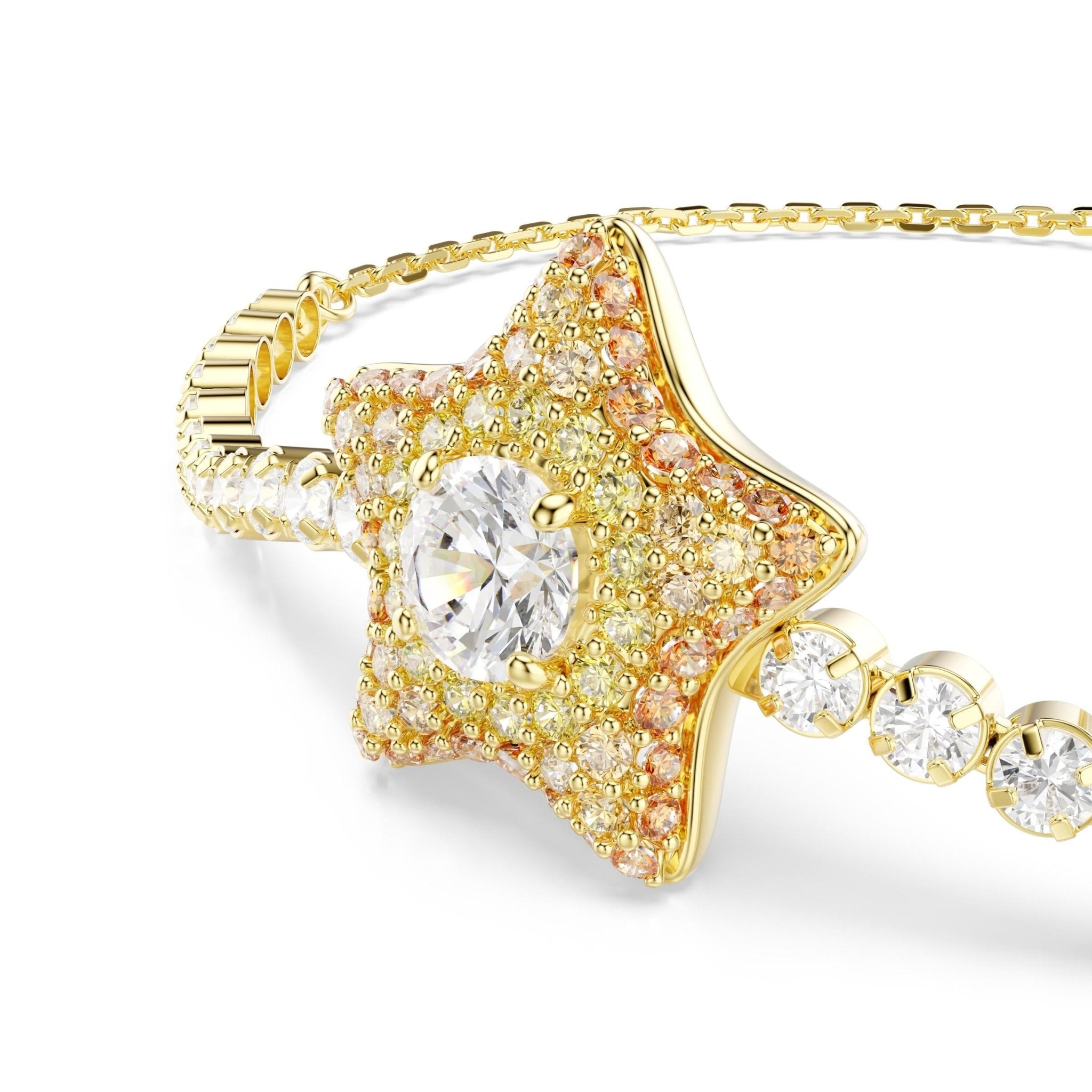 Sublima bracelet, Round cut, Star, Multicolored, 18K gold finish -Swarovski
