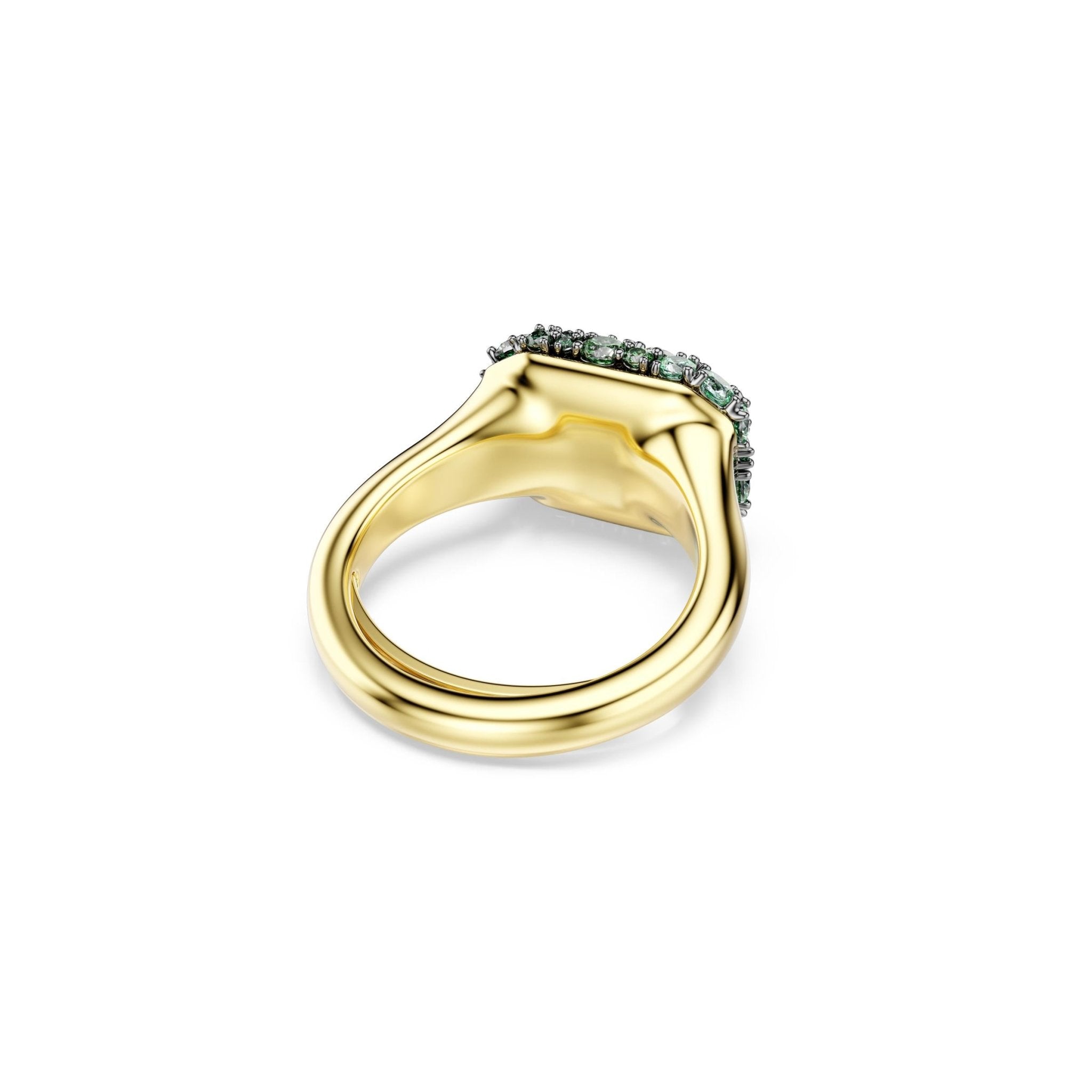 Sublima cocktail ring, Octagon cut, Green, 18K gold finish -Swarovski