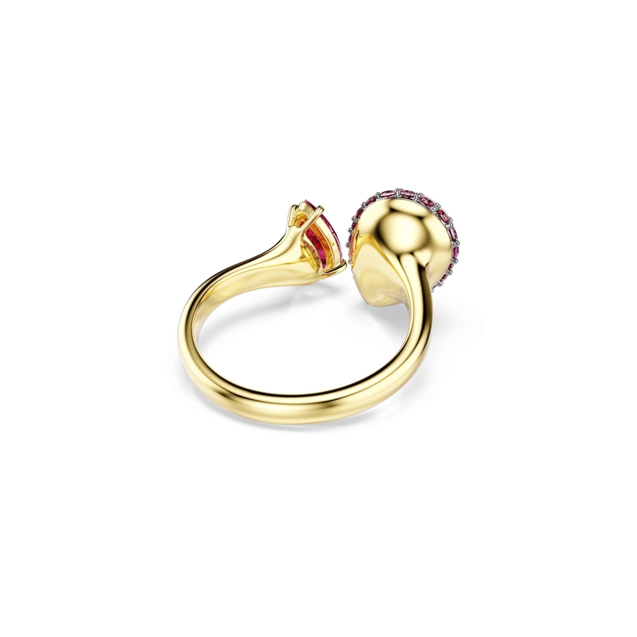 Sublima cocktail ring, Pear cut, Red, 18K gold finish -Swarovski