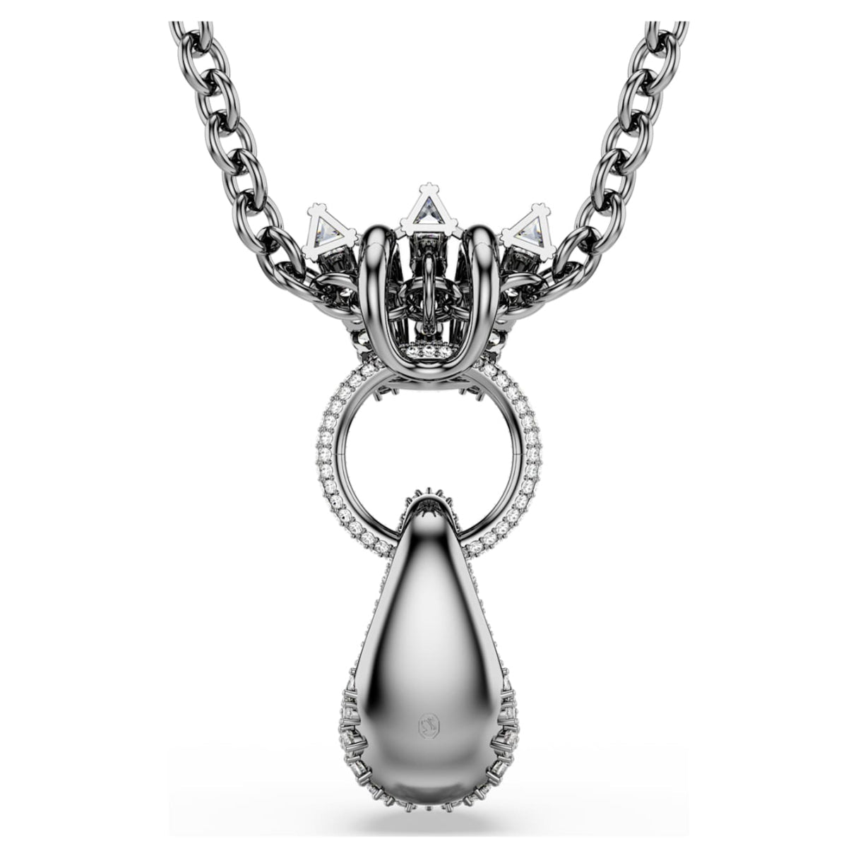 Sublima pendant Mixed cuts, White, Ruthenium plated -Swarovski