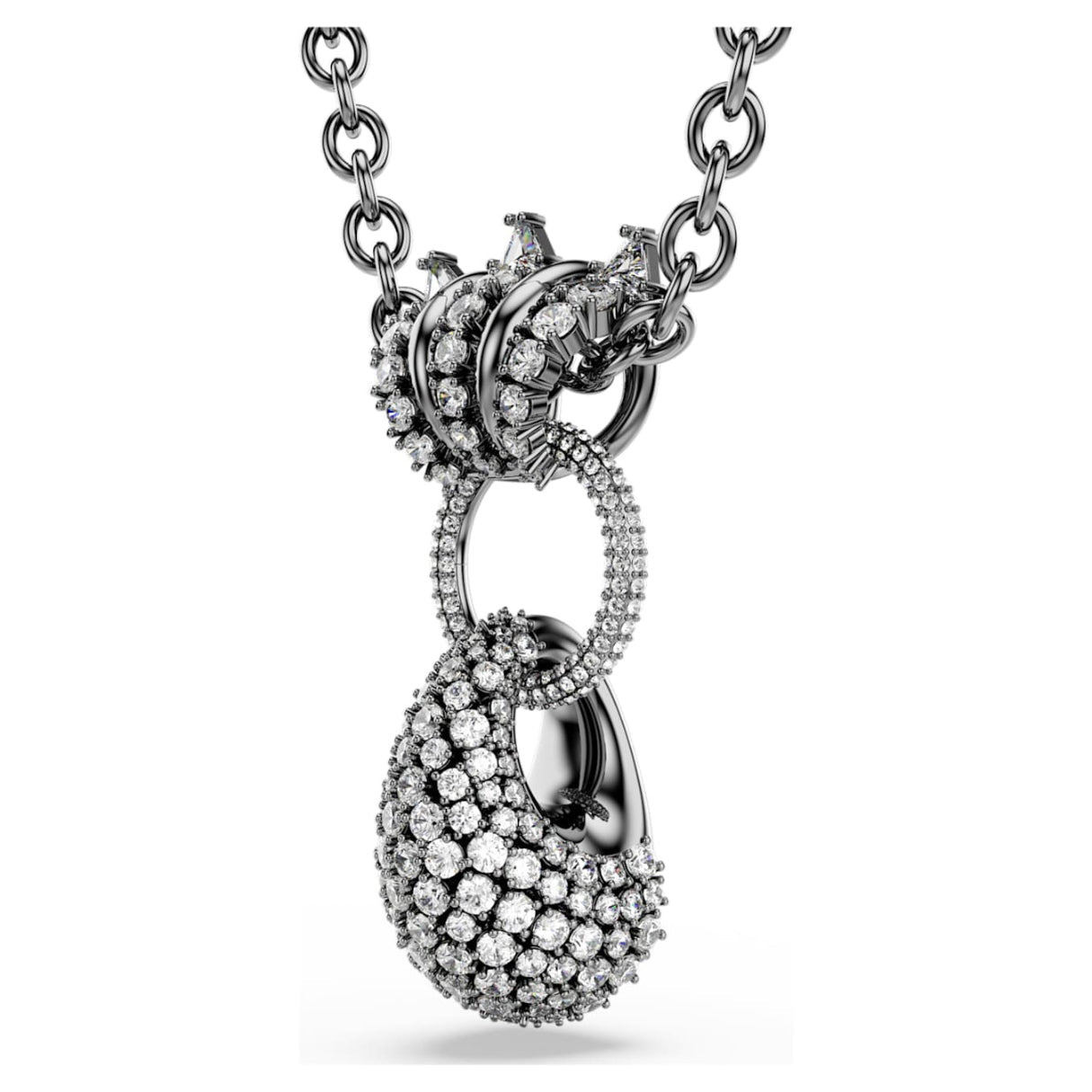 Sublima pendant Mixed cuts, White, Ruthenium plated -Swarovski