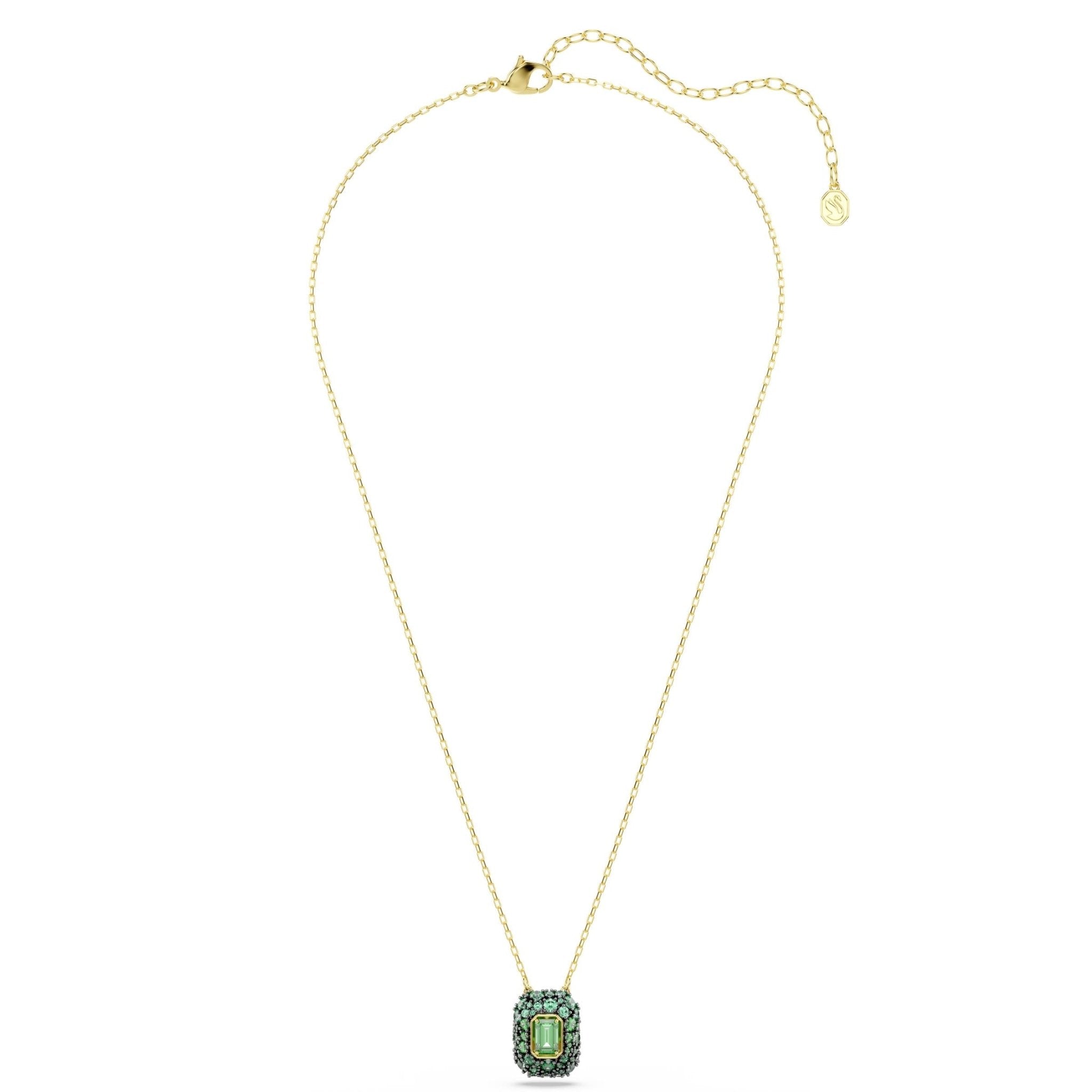Sublima pendant, Octagon cut, Green, 18K gold finish -Swarovski