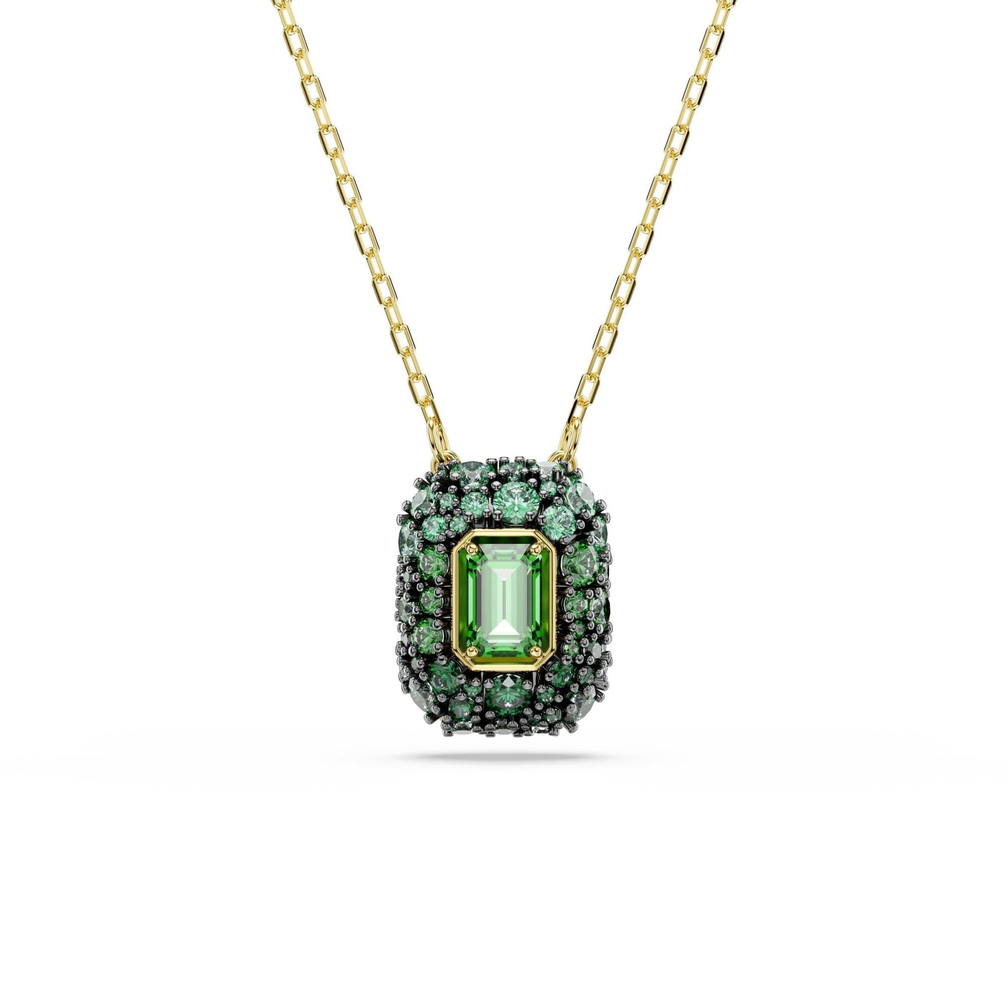 Sublima pendant, Octagon cut, Green, 18K gold finish -Swarovski