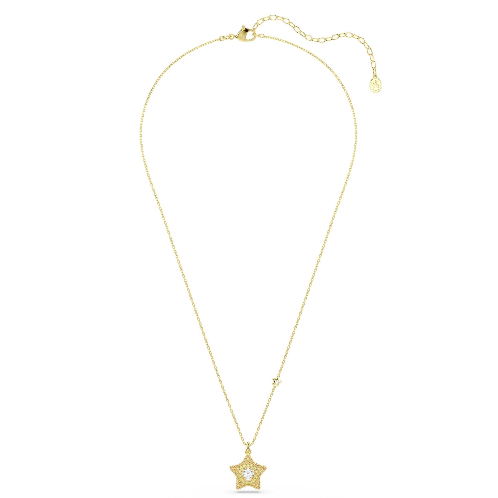 Sublima pendant, Round cut, Star, Multicolored, 18K gold finish -Swarovski