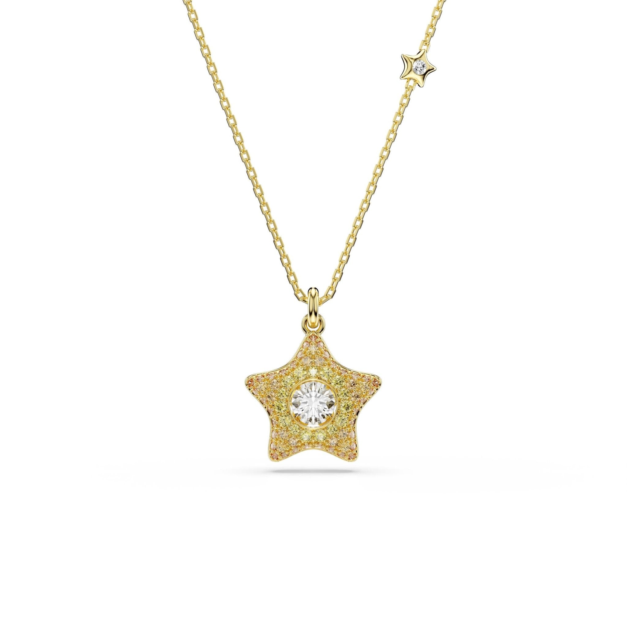 Sublima pendant, Round cut, Star, Multicolored, 18K gold finish -Swarovski