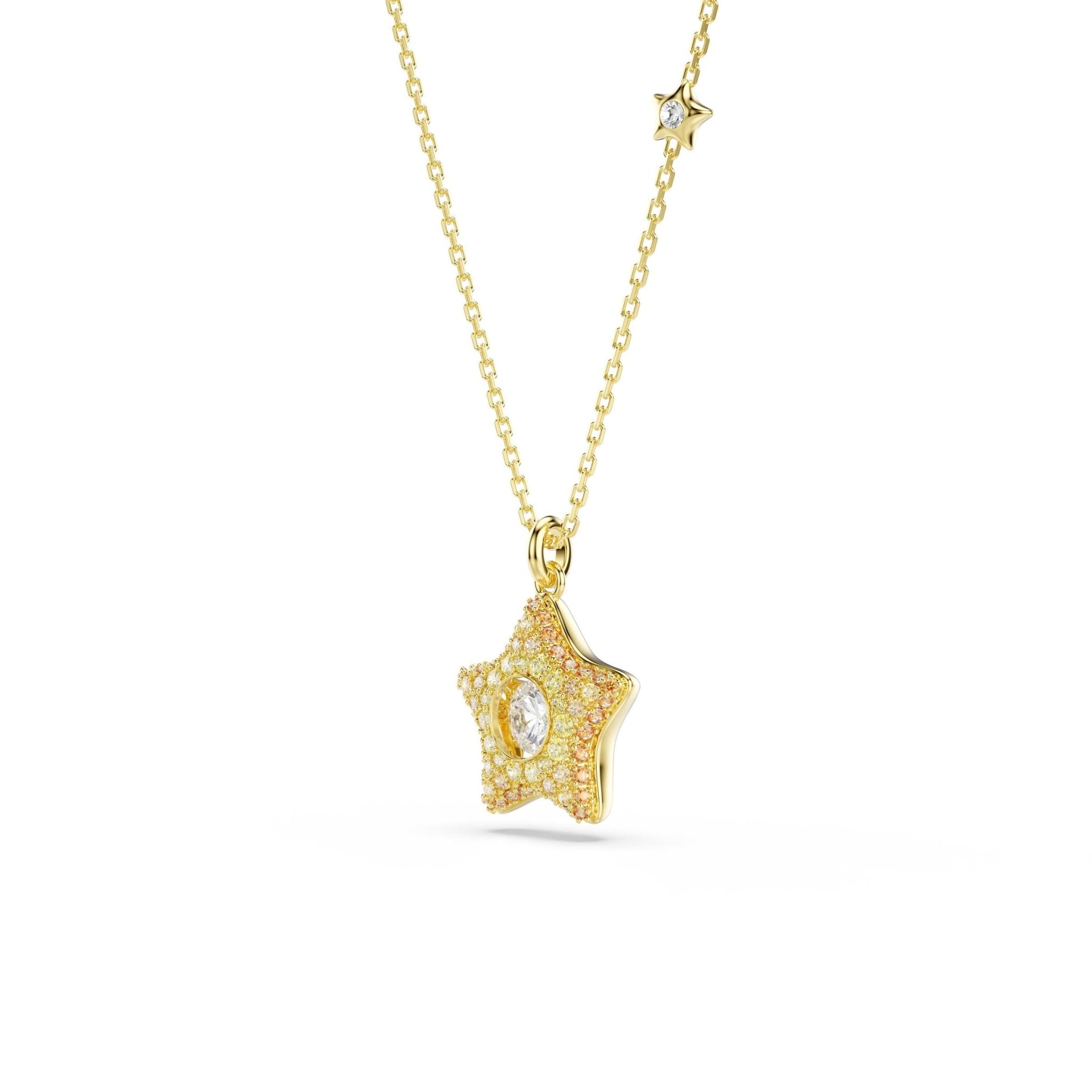 Sublima pendant, Round cut, Star, Multicolored, 18K gold finish -Swarovski