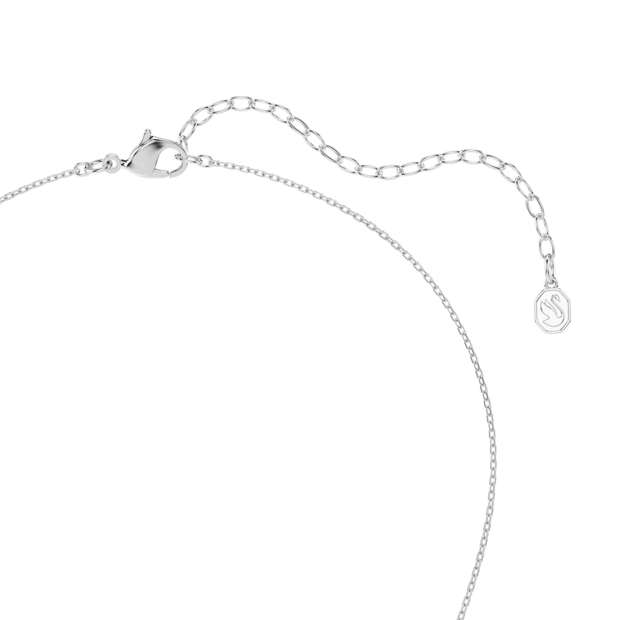 Sublima pendant, Round cut, Star, White, Rhodium plated -Swarovski