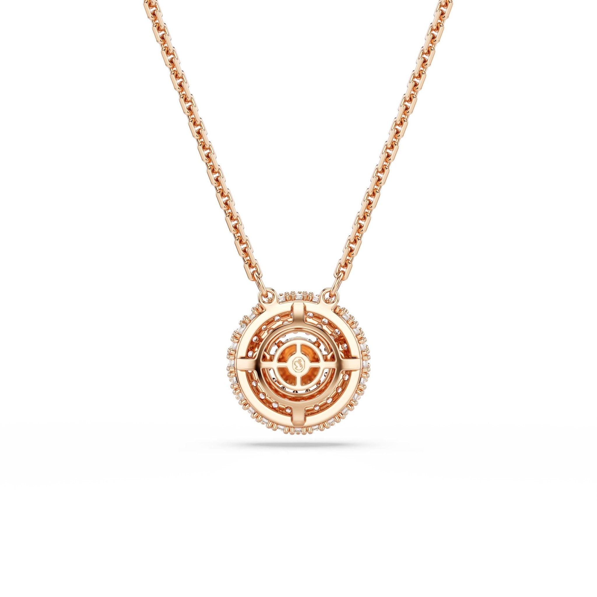 Sublima pendant, Round cut, White, 18K rose gold finish -Swarovski