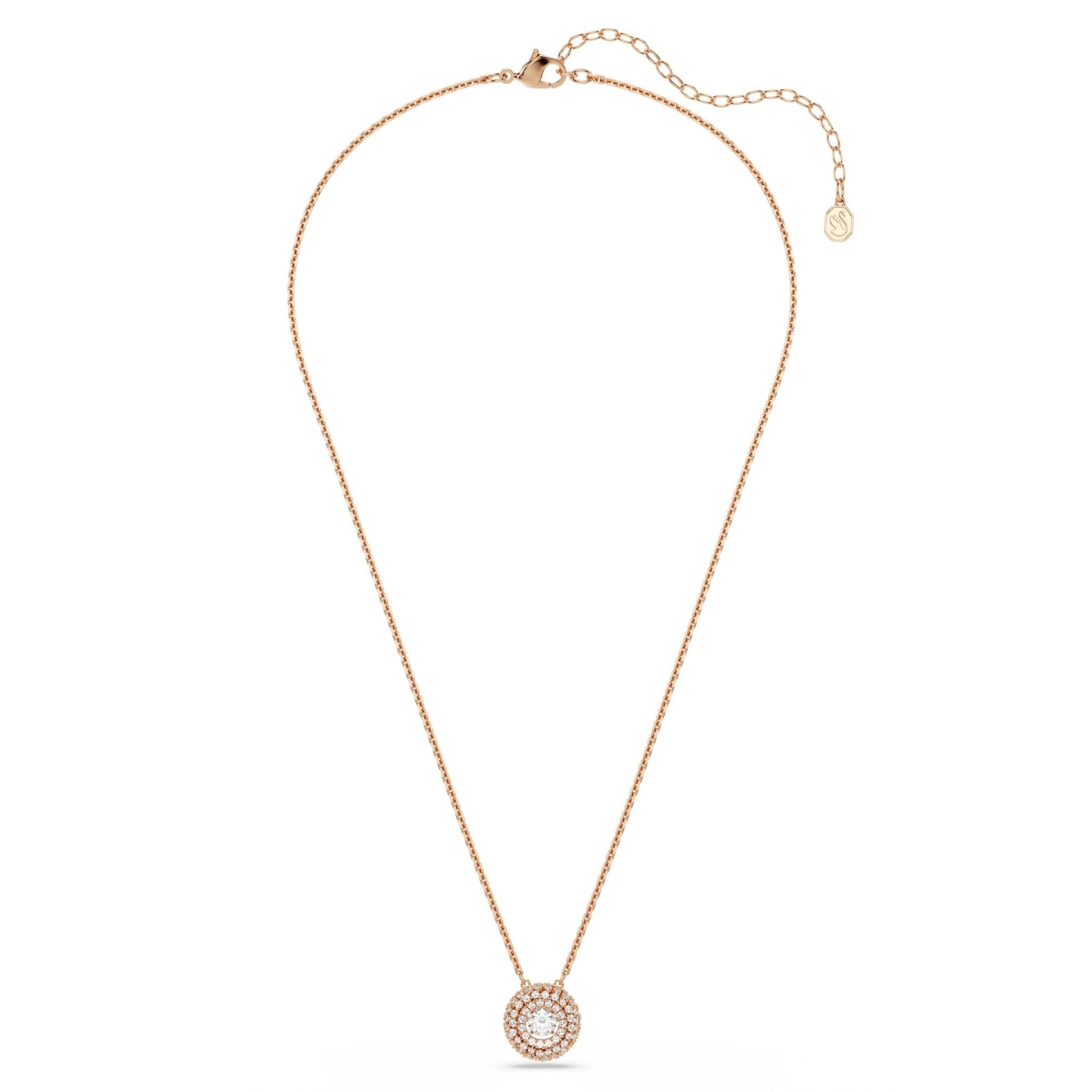 Sublima pendant, Round cut, White, 18K rose gold finish -Swarovski