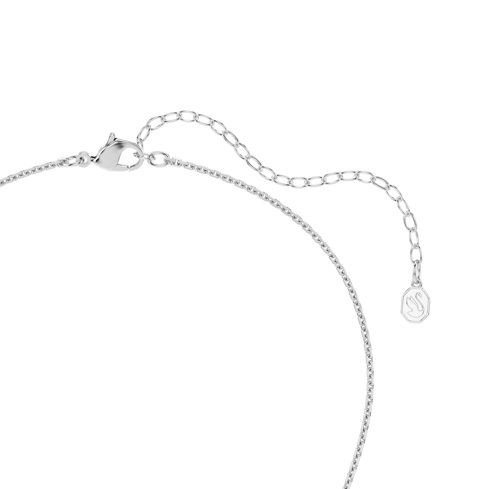 Sublima pendant, Round cut, White, Rhodium plated -Swarovski