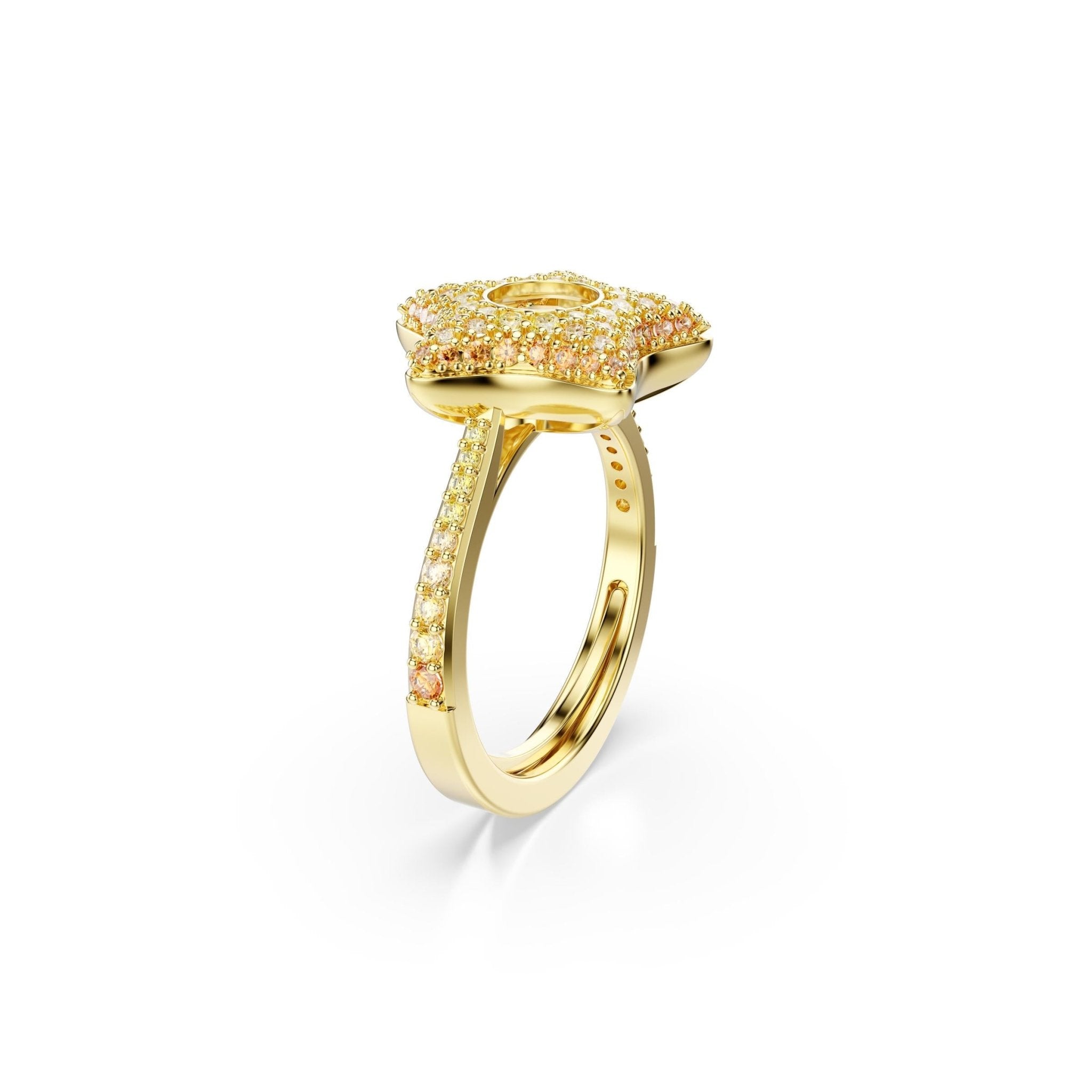 Sublima ring, Round cut, Star, Multicolored, 18K gold finish -Swarovski