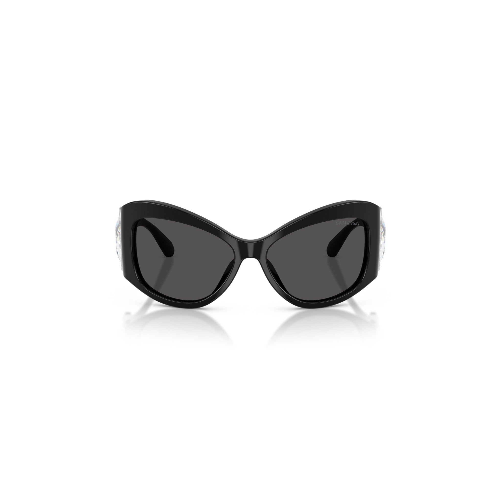 Sunglasses, Butterfly shape, SK6074, Black -Swarovski