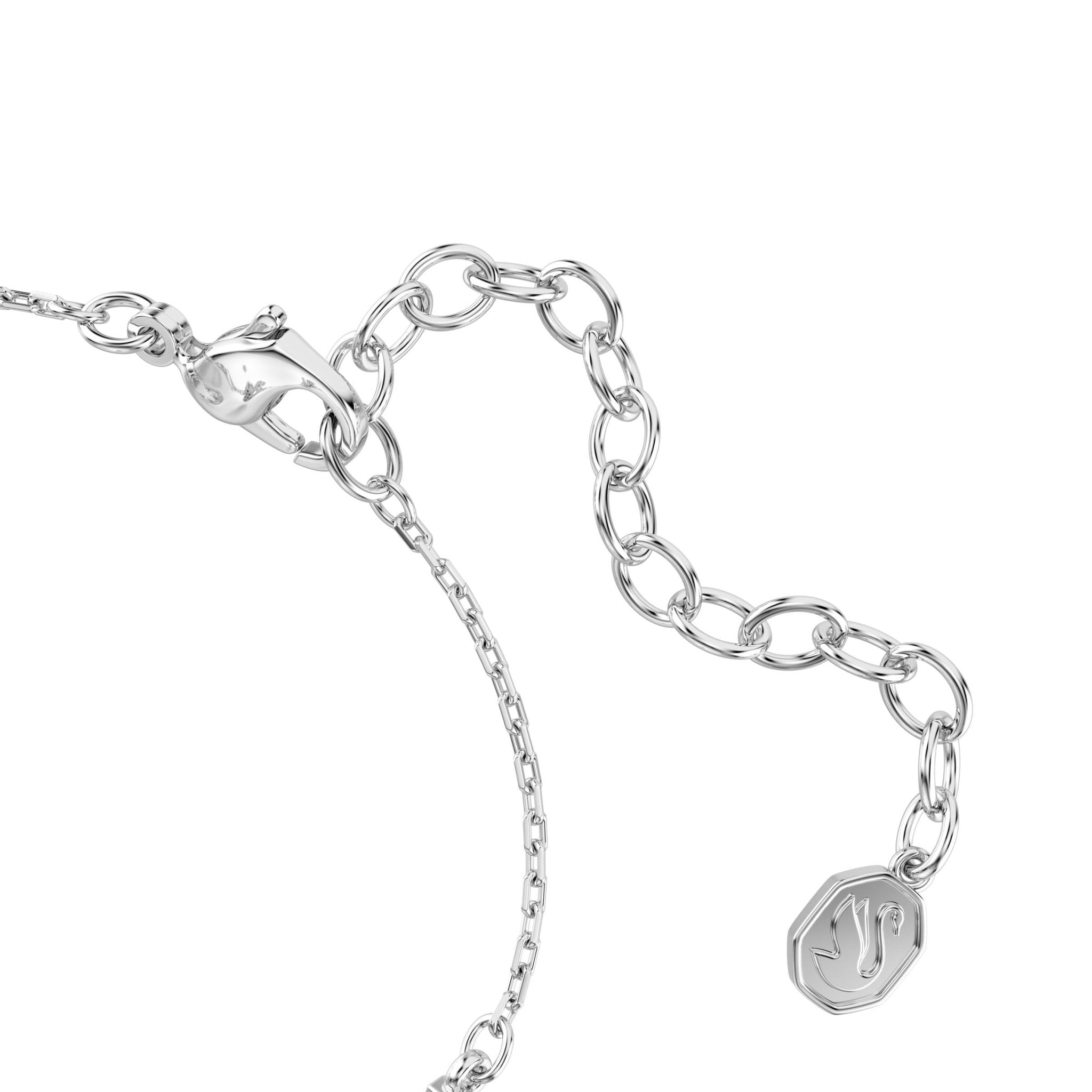Swan bracelet, Mixed cuts, Swan, White, Rhodium plated -Swarovski