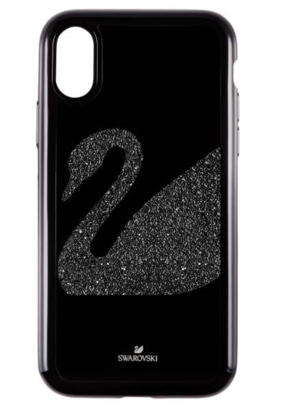 Swan Fabric Smartphone Case With Integrated Bumper, Iphone® XS Max, Black -Swarovski