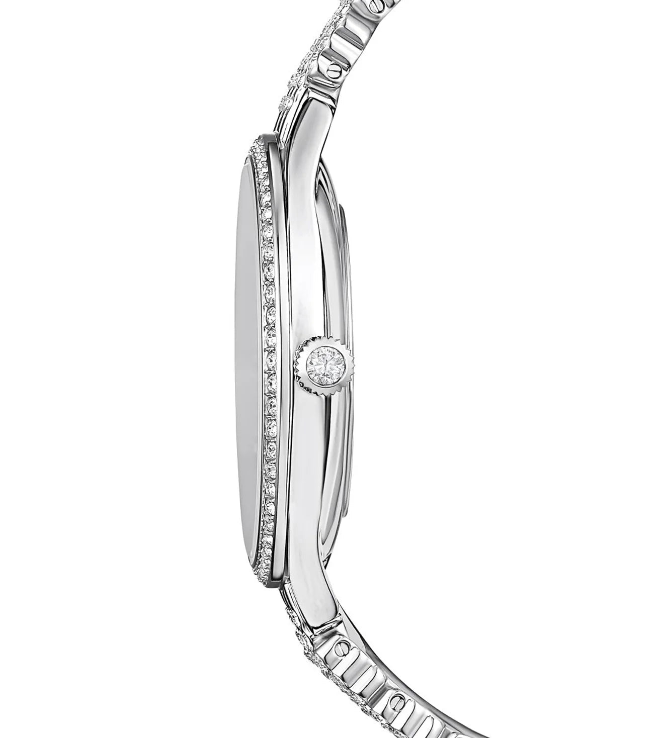 Swarovski Attract watch, Swiss Made, Full pavé, Crystal bracelet, Silver tone -Swarovski