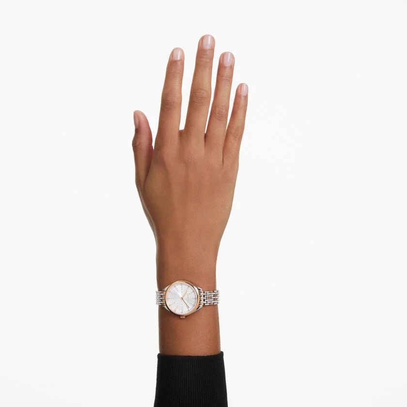 Swarovski Attract watch, Swiss Made, Pavé, Crystal bracelet, Rose plated -Swarovski