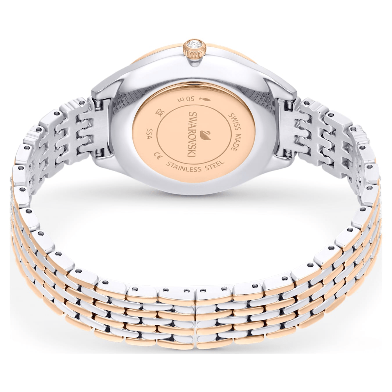 Swarovski Attract watch, Swiss Made, Pavé, Crystal bracelet, Rose plated -Swarovski