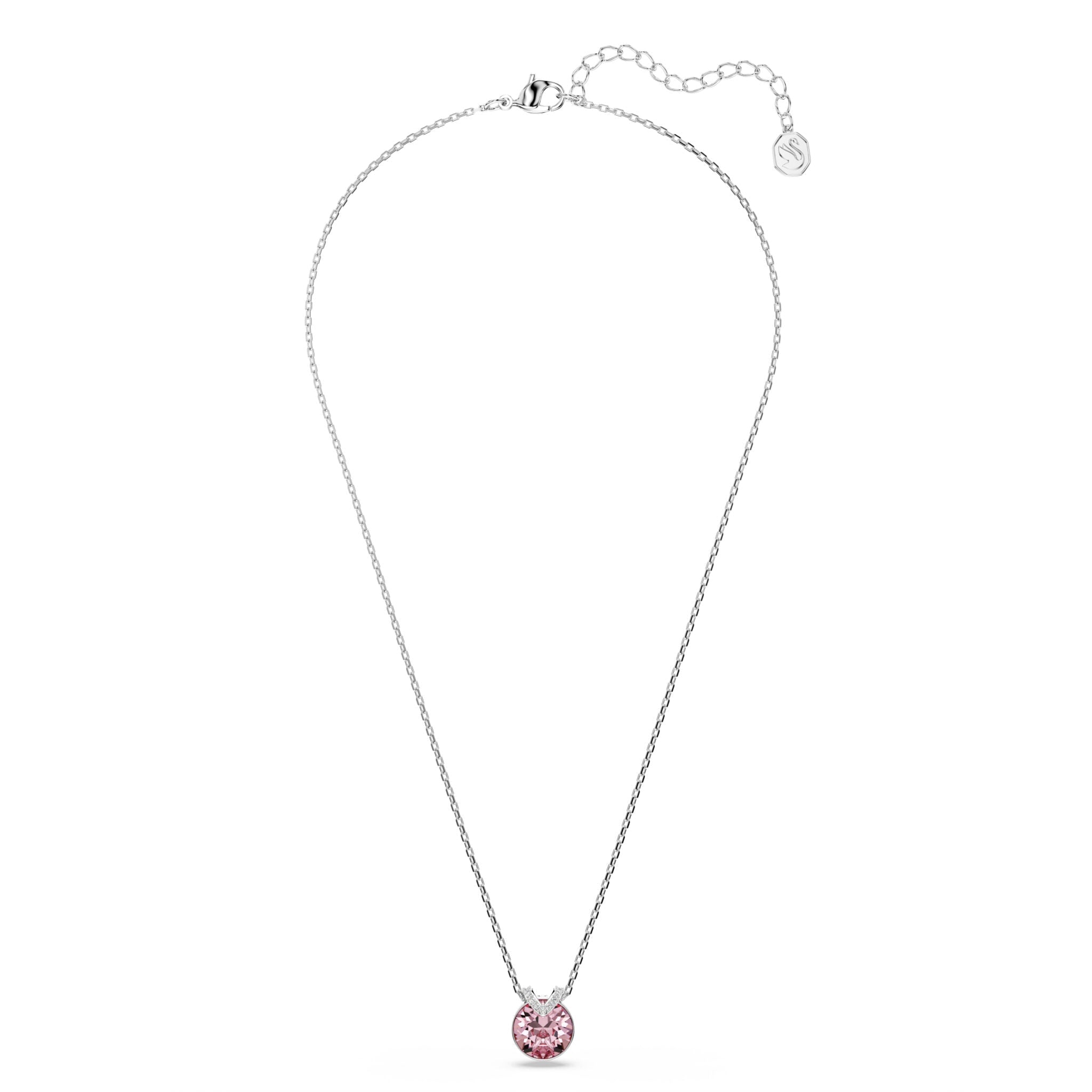 Swarovski Bella Pendant Rose, Rhodium Plated -Swarovski