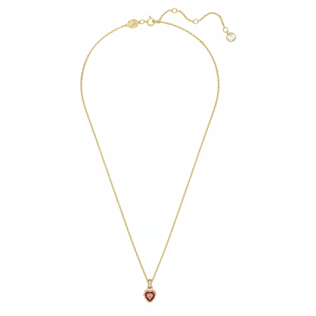 Swarovski Chroma pendant Heart, Red, Gold-tone plated -Swarovski
