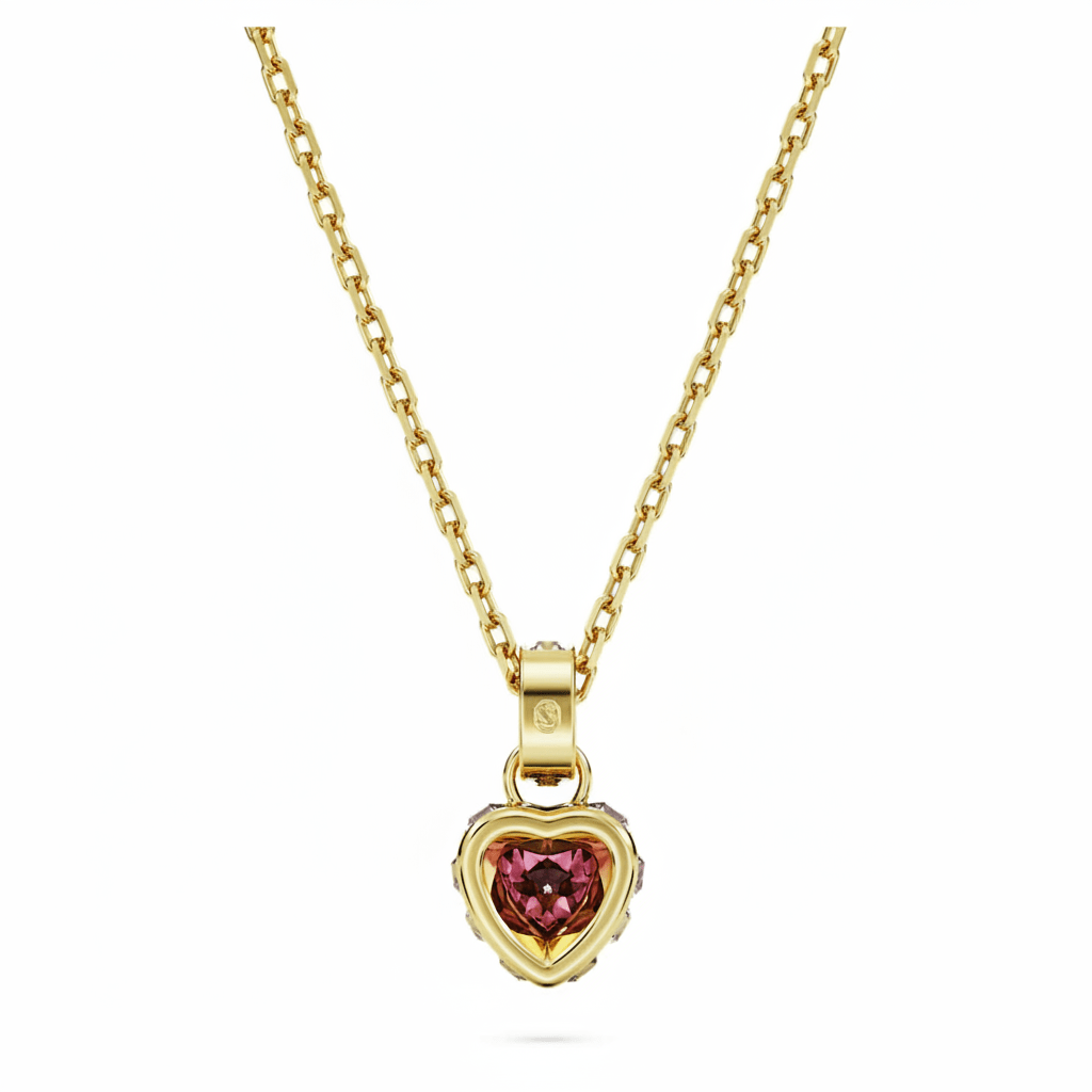 Swarovski Chroma pendant Heart, Red, Gold-tone plated -Swarovski