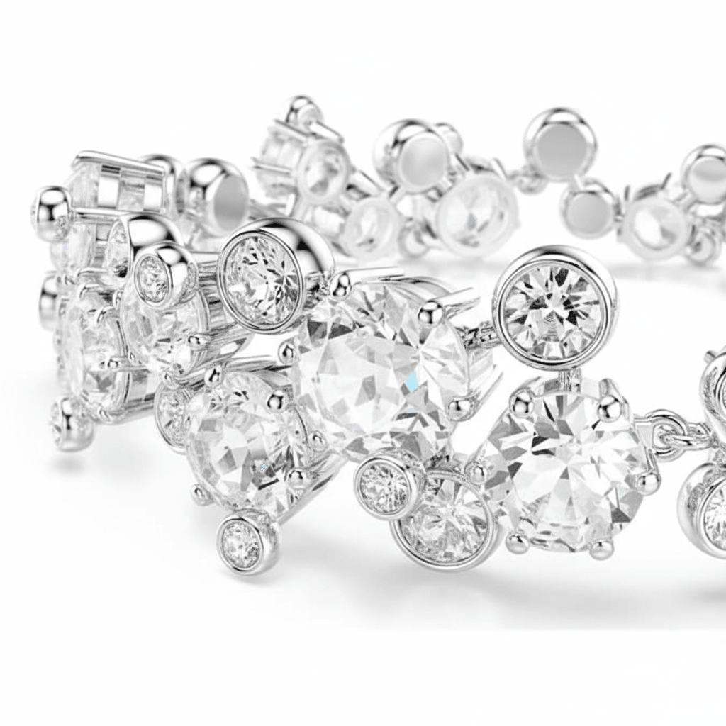 Swarovski Constella bracelet Mixed cuts, White, Rhodium plated -Swarovski