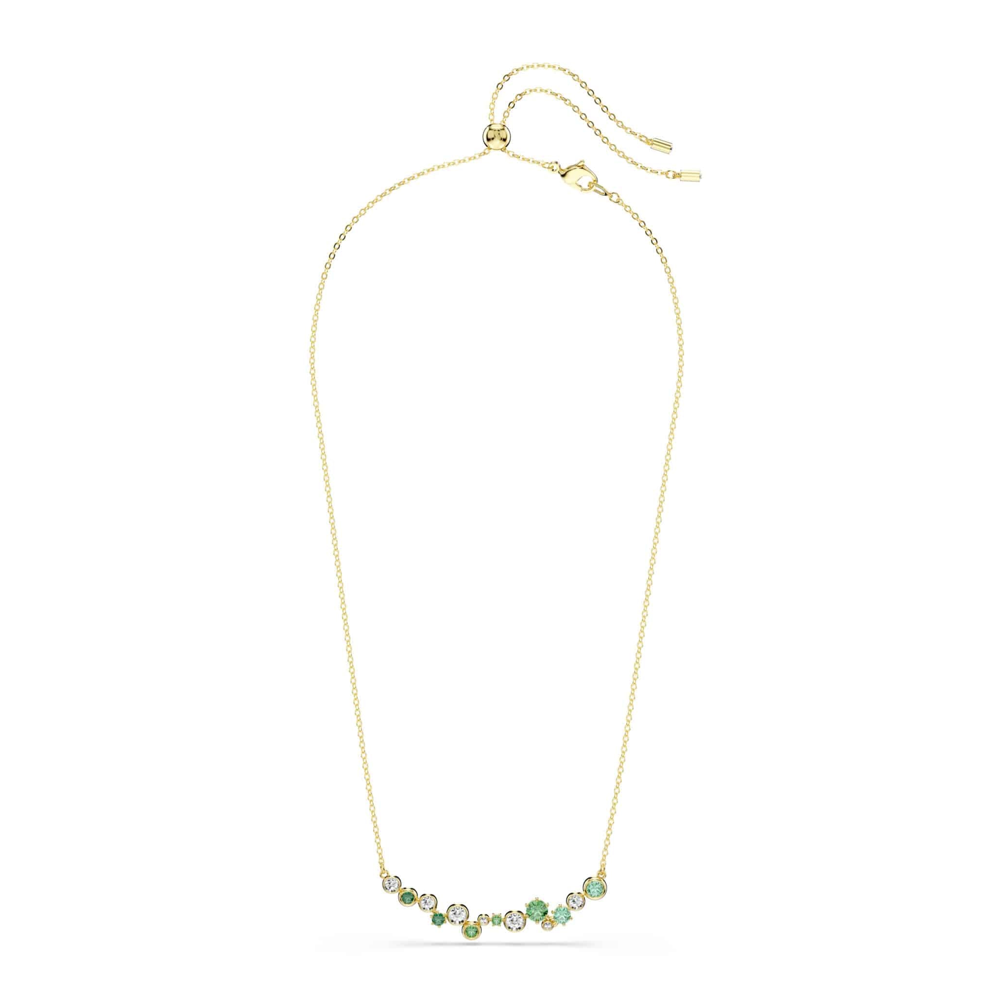 Swarovski Constella Necklace, Mixed Cuts, Green, Gold-tone Plated -Swarovski
