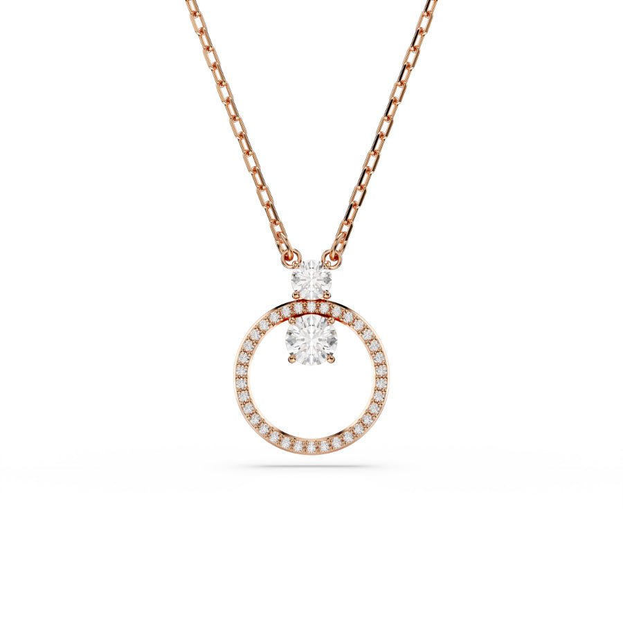 Swarovski Constella Pendant, Pavé, Round Cut, White, Rose Gold-Tone Plated -Swarovski