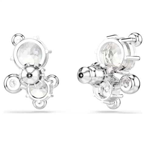 Swarovski Constella Stud Earrings Round cut, White, Rhodium plated -Swarovski